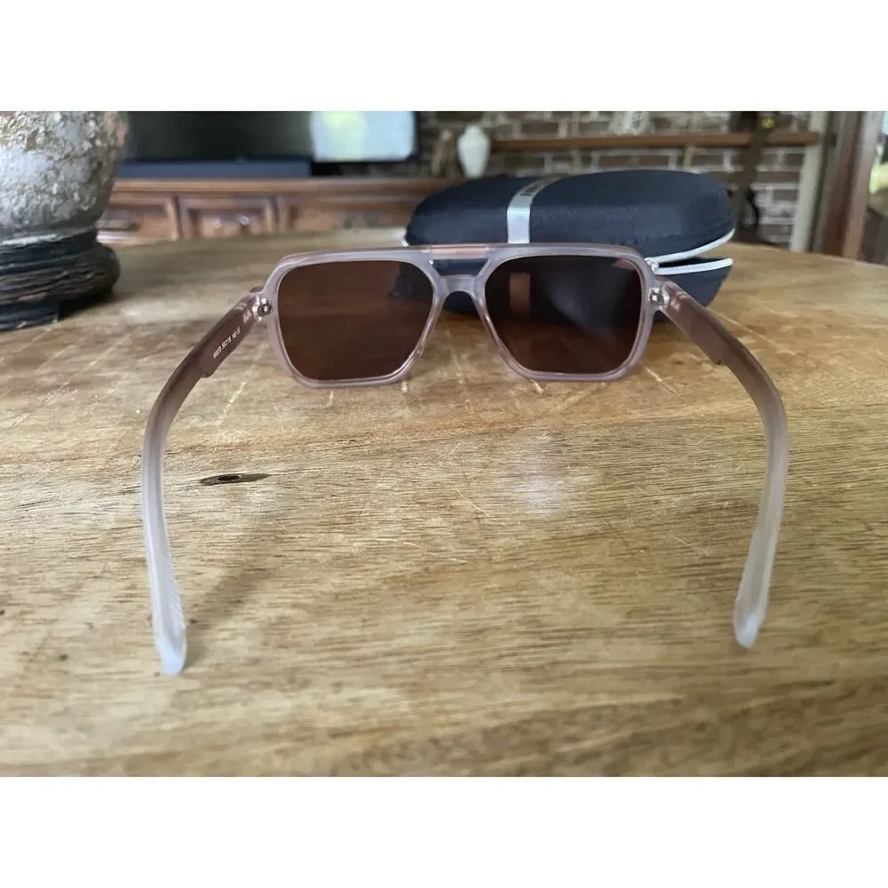 HDShades Unisex Aviator Sunglasses Brown or Black w/ Case Sporty Square Frame